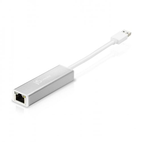 Мережева карта J5create JUE130 USB 3.0 to Gigabit Ethernet (JUE130-N) Silver купити в Україні | Telemart фото