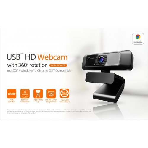 Веб-камера J5create JVCU100 Full HD (JVCU100-N) Black купити в Україні | Telemart фото