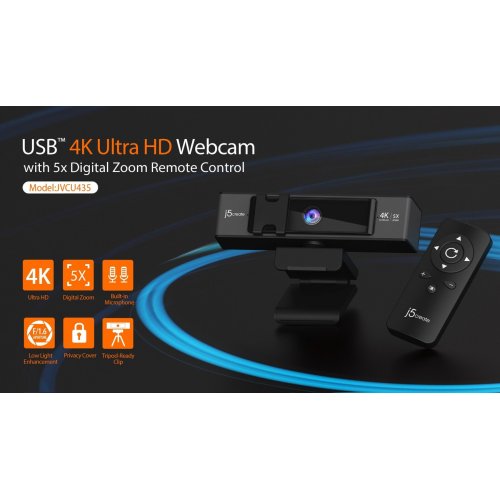 Веб-камера J5create JVCU435 4K (JVCU435-N) Black купити в Україні | Telemart фото
