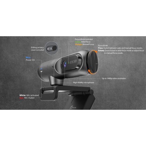 Веб-камера J5create JVU302 2K (JVU302-N) Black купить в Украине | Telemart фото