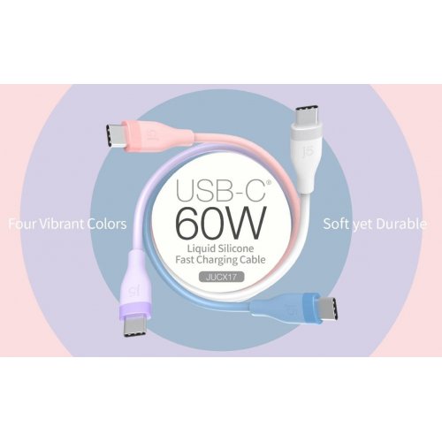 Кабель J5create JUCX17 USB Type-C to USB Type-C 60W 1m (JUCX17W-N) White купить в Украине | Telemart фото