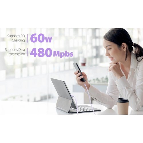 Кабель J5create JUCX17 USB Type-C to USB Type-C 60W 1m (JUCX17W-N) White купить в Украине | Telemart фото