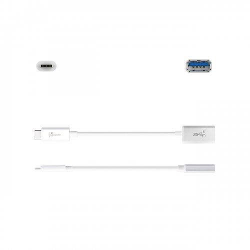 Адаптер J5create JUCX05 USB 3.1 Type-C to USB OTG 0.1m (JUCX05-N) White купить в Украине | Telemart фото
