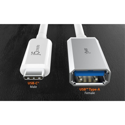 Адаптер J5create JUCX05 USB 3.1 Type-C to USB OTG 0.1m (JUCX05-N) White купить в Украине | Telemart фото