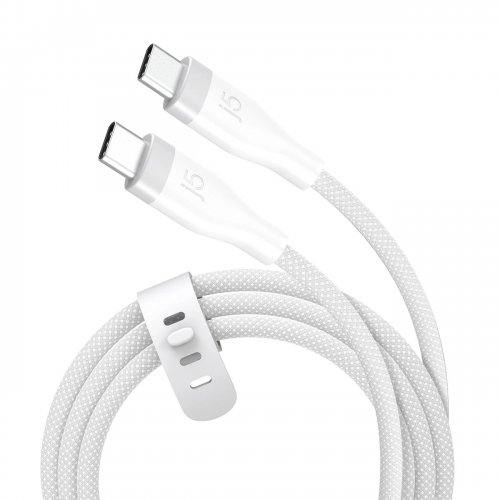 Кабель J5create JUCX18 USB Type-C to USB Type-C 60W 1.8m (JUCX18L18W-N) White купить в Украине | Telemart фото