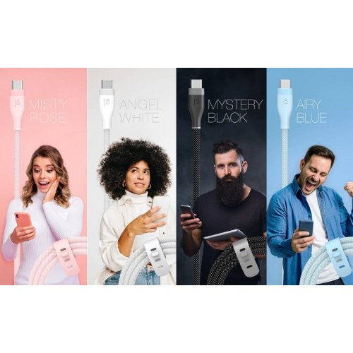 Кабель J5create JUCX18 USB Type-C to USB Type-C 60W 1.8m (JUCX18L18W-N) White купить в Украине | Telemart фото