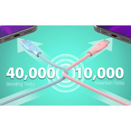 Кабель J5create JUCX18 USB Type-C to USB Type-C 60W 1.8m (JUCX18L18W-N) White купить в Украине | Telemart фото