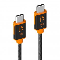 Кабель J5create JUCX25 USB Type-C to USB Type-C 100W 1.8m (JUCX25L18-N) Black