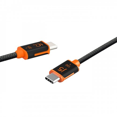 Кабель J5create JUCX25 USB Type-C to USB Type-C 100W 1.8m (JUCX25L18-N) Black купить в Украине | Telemart фото