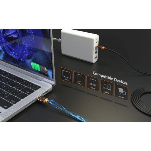Кабель J5create JUCX25 USB Type-C to USB Type-C 100W 1.8m (JUCX25L18-N) Black купить в Украине | Telemart фото
