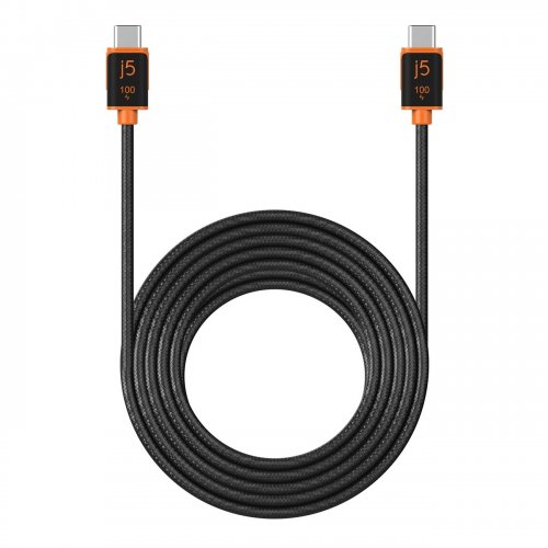 Кабель J5create JUCX25 USB Type-C to USB Type-C 100W 3m (JUCX25L30-N) Black купить в Украине | Telemart фото