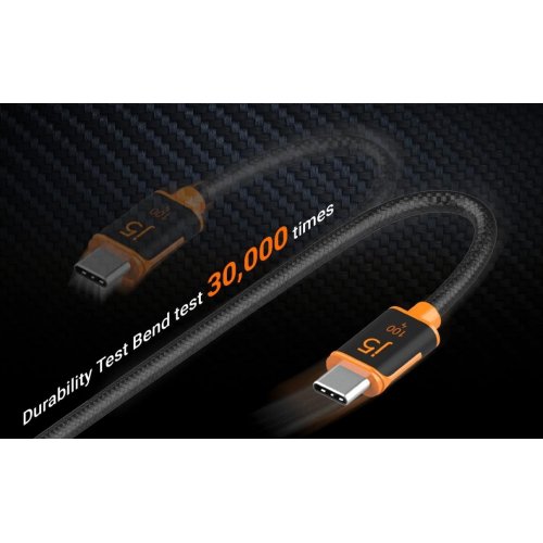 Кабель J5create JUCX25 USB Type-C to USB Type-C 100W 3m (JUCX25L30-N) Black купить в Украине | Telemart фото