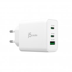 Сетевое зарядное устройство J5create JUP3365E GaN USB + 2 x USB Type-C 65W (JUP3365E-EN) White