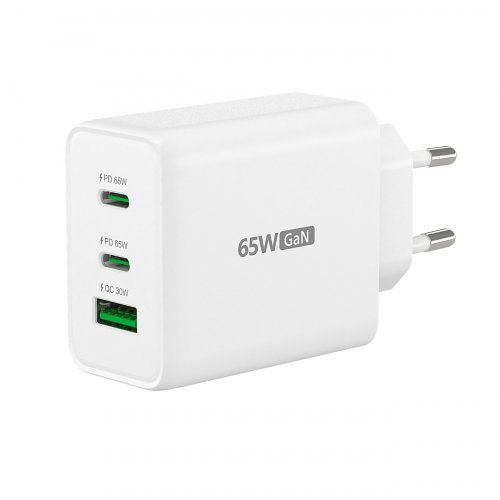 Сетевое зарядное устройство J5create JUP3365E GaN USB + 2 x USB Type-C 65W (JUP3365E-EN) White купить в Украине | Telemart фото