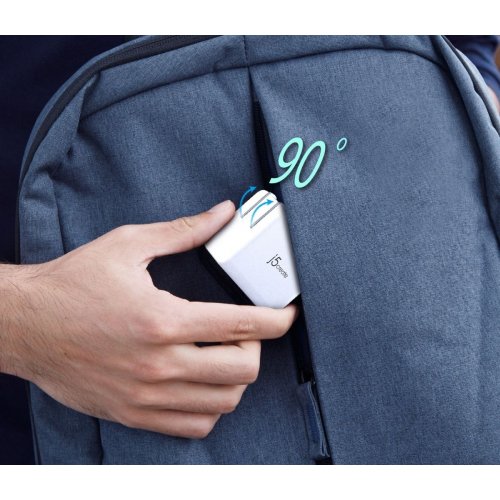 Сетевое зарядное устройство J5create JUP3365E GaN USB + 2 x USB Type-C 65W (JUP3365E-EN) White купить в Украине | Telemart фото