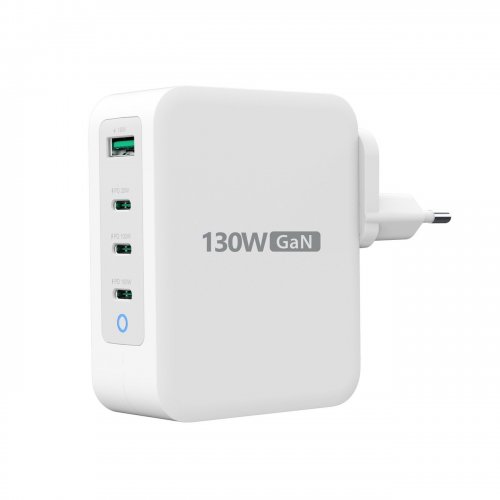 Сетевое зарядное устройство J5create JUP43130E GaN USB + 3 x USB Type-C 130W (JUP43130E-EN) White/Grey купить в Украине | Telemart фото