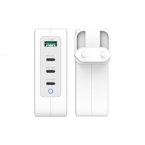 Сетевое зарядное устройство J5create JUP43130E GaN USB + 3 x USB Type-C 130W (JUP43130E-EN) White/Grey купить в Украине | Telemart фото