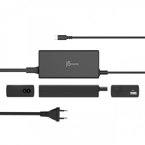 Зарядное устройство для ноутбука J5create JUP2290C USB + USB Type-C 100W (JUP2290C-EN) Black купить в Украине | Telemart фото