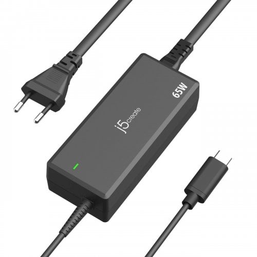 Зарядний пристрій для ноутбука J5create JUP1265 USB Type-C 65W (JUP1265-EN) Black купити в Україні | Telemart фото