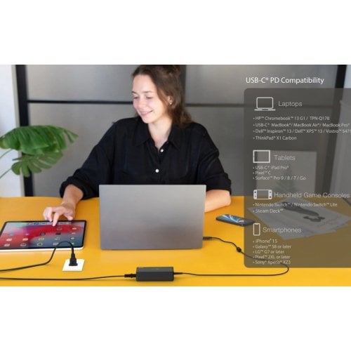 Зарядний пристрій для ноутбука J5create JUP1265 USB Type-C 65W (JUP1265-EN) Black купити в Україні | Telemart фото