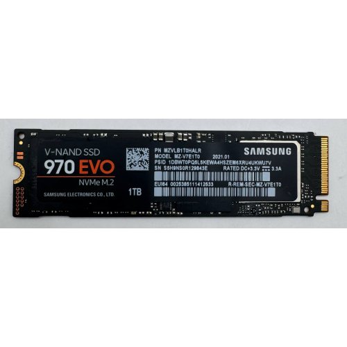 Ssd-диск Samsung 970 EVO V-NAND MLC 1TB M.2 (2280 PCI-E) (MZ-V7E1T0BW) (Відновлено продавцем, 905638) купити в Україні | Telemart фото