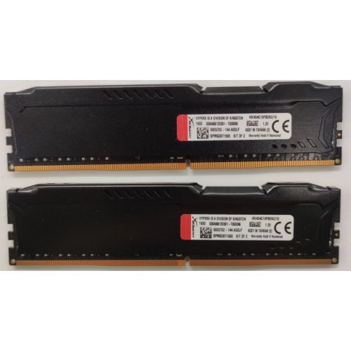 Озп Kingston DDR4 16GB (2x8GB) 3466Mhz HyperX Fury Black (HX434C19FB2K2/16) (Відновлено продавцем, 905648) купити в Україні | Telemart фото