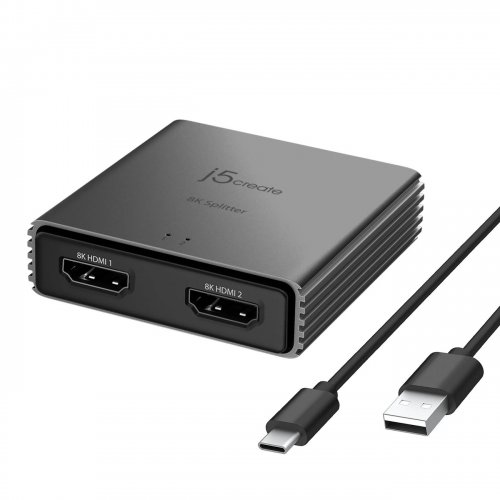 Разветвитель-сплиттер J5create JDSH812 HDMI to 2 x HDMI v2.1 8K (JDSH812-N) Space Gray купить в Украине | Telemart фото