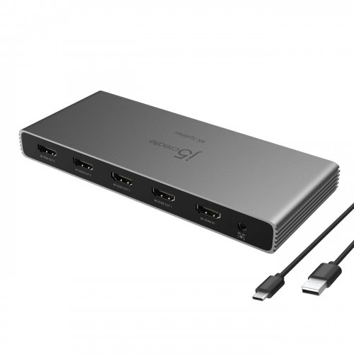 Разветвитель-сплиттер J5create JDSH814 HDMI to 4 x HDMI v2.1 8K (JDSH814-N) Gray купить в Украине | Telemart фото
