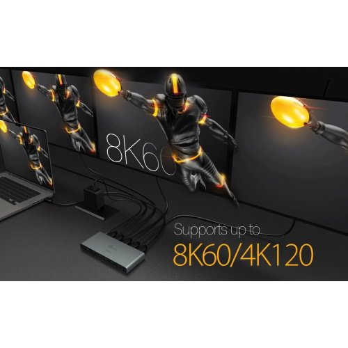 Разветвитель-сплиттер J5create JDSH814 HDMI to 4 x HDMI v2.1 8K (JDSH814-N) Gray купить в Украине | Telemart фото