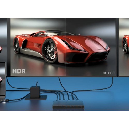 Разветвитель-сплиттер J5create JDSH814 HDMI to 4 x HDMI v2.1 8K (JDSH814-N) Gray купить в Украине | Telemart фото