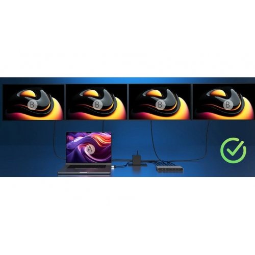 Разветвитель-сплиттер J5create JDSH814 HDMI to 4 x HDMI v2.1 8K (JDSH814-N) Gray купить в Украине | Telemart фото