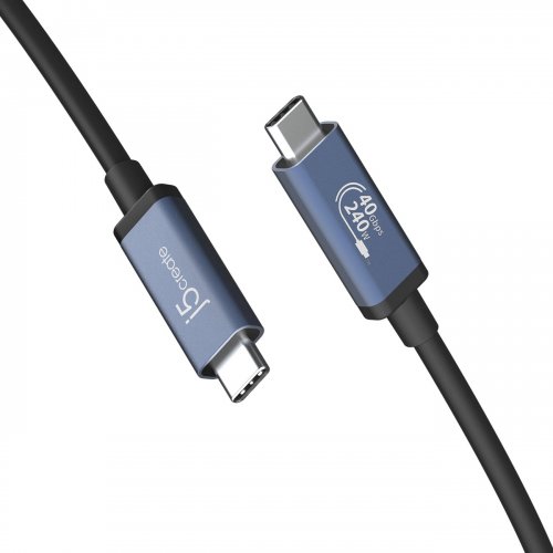 Кабель J5create JUC29L08 USB Type-C to USB Type-C 8K 0.8m (JUC29L08-N) Black купити в Україні | Telemart фото