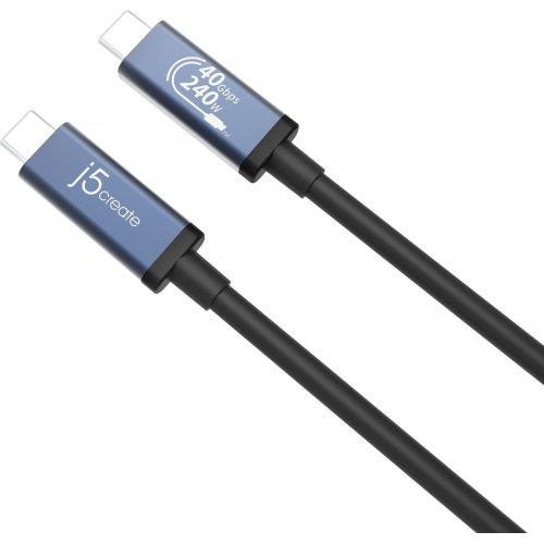 Кабель J5create JUC29L08 USB Type-C to USB Type-C 8K 0.8m (JUC29L08-N) Black купити в Україні | Telemart фото