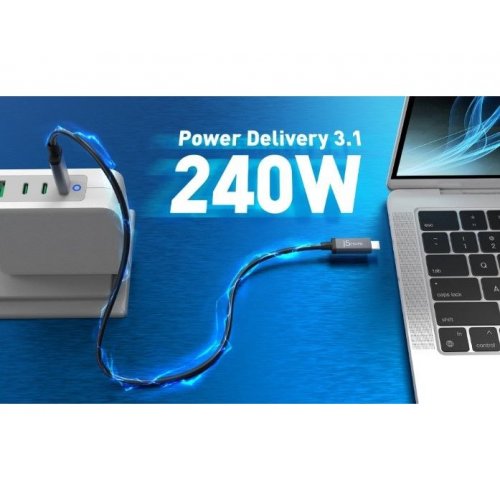 Кабель J5create JUC29L08 USB Type-C to USB Type-C 8K 0.8m (JUC29L08-N) Black купити в Україні | Telemart фото