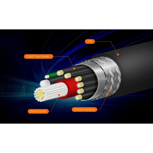 Кабель J5create JUC29L08 USB Type-C to USB Type-C 8K 0.8m (JUC29L08-N) Black купити в Україні | Telemart фото