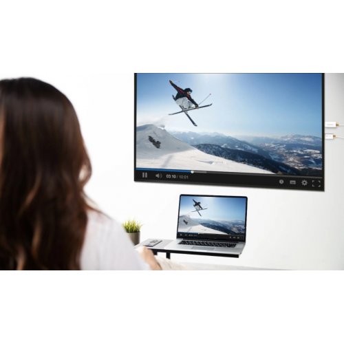 Бездротовий подовжувач J5create JVAW56 ScreenCast Wireless Display Adapter Full HD (JVAW56-N) White купити в Україні | Telemart фото