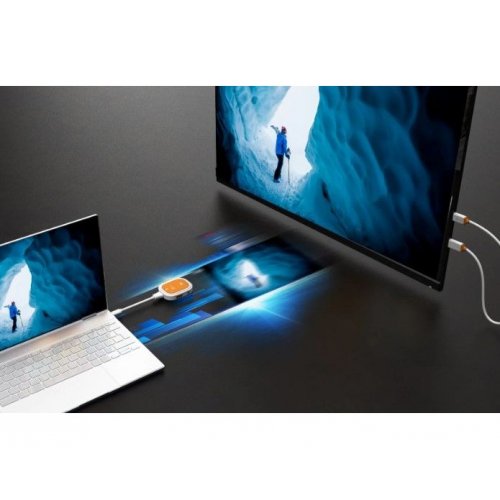 Бездротовий подовжувач J5create JVAW61 ScreenCast USB Type-C to HDMI Full HD up to 15m (JVAW61-N) White/Orange купити в Україні | Telemart фото