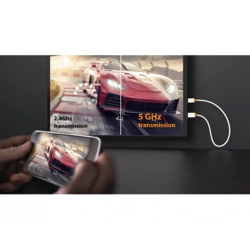 Бездротовий подовжувач J5create JVAW61 ScreenCast USB Type-C to HDMI Full HD up to 15m (JVAW61-N) White/Orange купити в Україні | Telemart фото