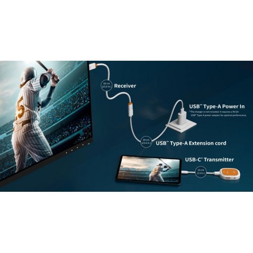 Бездротовий подовжувач J5create JVAW61 ScreenCast USB Type-C to HDMI Full HD up to 15m (JVAW61-N) White/Orange купити в Україні | Telemart фото