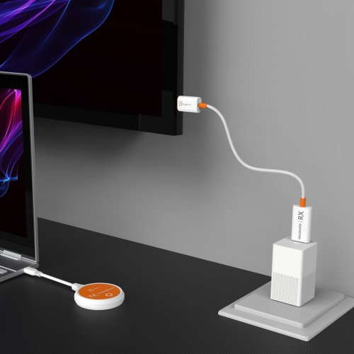Бездротовий подовжувач J5create JVAW62 ScreenCast USB Type-C to HDMI Full HD up to 15m (JVAW62-N) White/Orange купити в Україні | Telemart фото