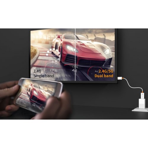 Бездротовий подовжувач J5create JVAW62 ScreenCast USB Type-C to HDMI Full HD up to 15m (JVAW62-N) White/Orange купити в Україні | Telemart фото