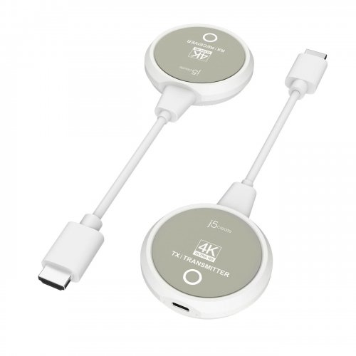Беспроводной удлинитель J5create JVAW75 ScreenCast HDMI to HDMI 4K up to 30m (JVAW75-N) White/Gray купить в Украине | Telemart фото