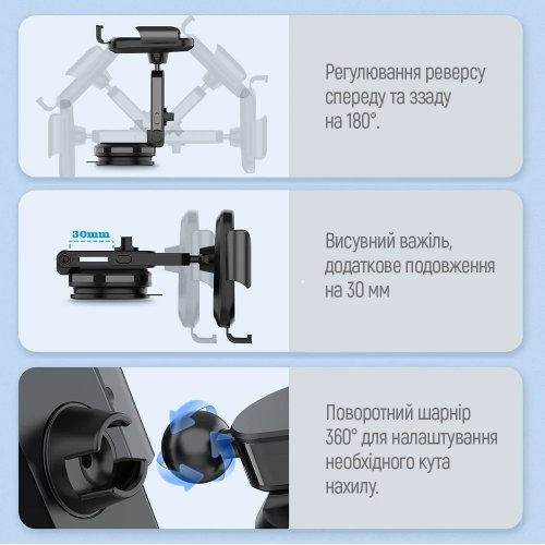 Автомобільний зарядний пристрій ColorWay Dashboard Wireless 15W (CW-CHAW037Q-BK) Black купити в Україні | Telemart фото
