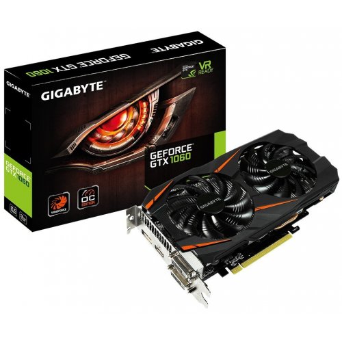Видеокарта Gigabyte GeForce GTX 1060 WindForce 2X OC 3072MB (GV-N1060WF2OC-3GD) (Восстановлено продавцом, 905694) купить в Украине | Telemart фото