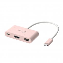 USB-хаб J5create JCA379E USB Type-C 3 in 1 (JCA379ER-N) Pink