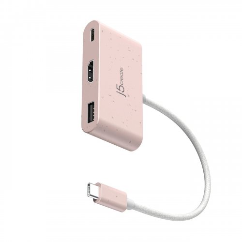 USB-хаб J5create JCA379E USB Type-C 3 in 1 (JCA379ER-N) Pink купити в Україні | Telemart фото