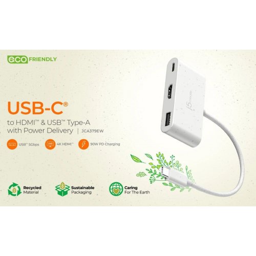 USB-хаб J5create JCA379E USB Type-C 3 in 1 (JCA379ER-N) Pink купити в Україні | Telemart фото