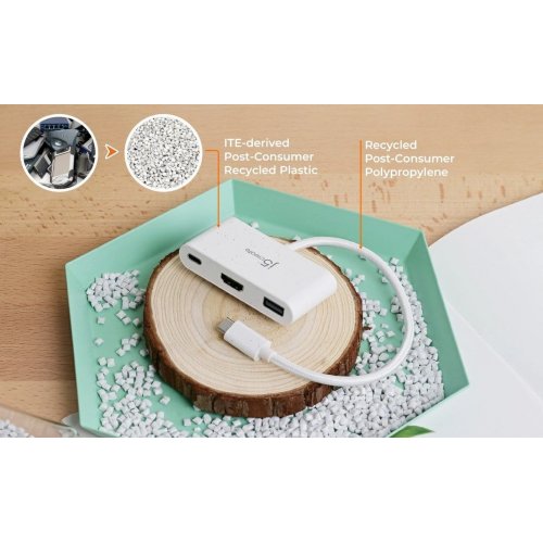 USB-хаб J5create JCA379E USB Type-C 3 in 1 (JCA379ER-N) Pink купити в Україні | Telemart фото
