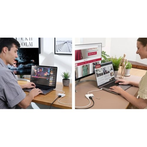 USB-хаб J5create JCA379E USB Type-C 3 in 1 (JCA379ER-N) Pink купити в Україні | Telemart фото