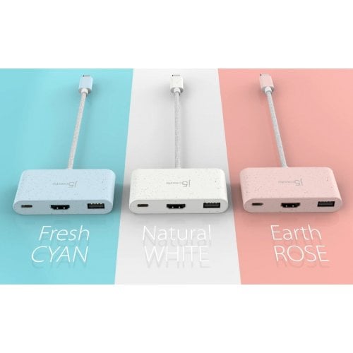USB-хаб J5create JCA379E USB Type-C 3 in 1 (JCA379ER-N) Pink купити в Україні | Telemart фото